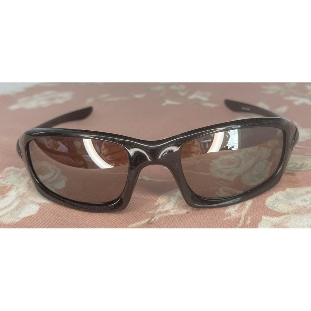Oakley FIVES Sunglasses 12-994 54-20 Rare Y2K Black Wrap Polarized Bag & Case